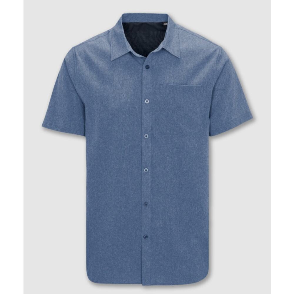 NWT Psycho Tuna Men's Vallarta Blue Lake Erie Solid Button Up Shirt Size XXL